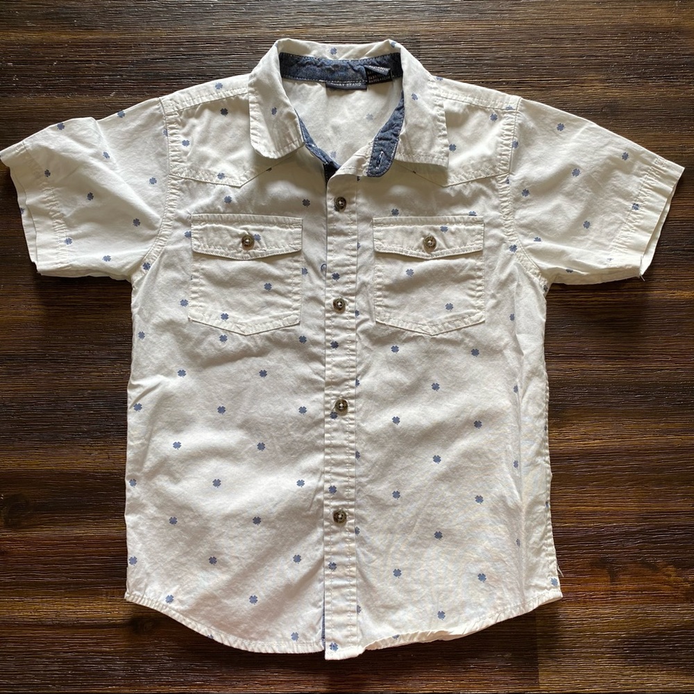 Lucky Brand Boys Short Sleeve Button Down Size 7